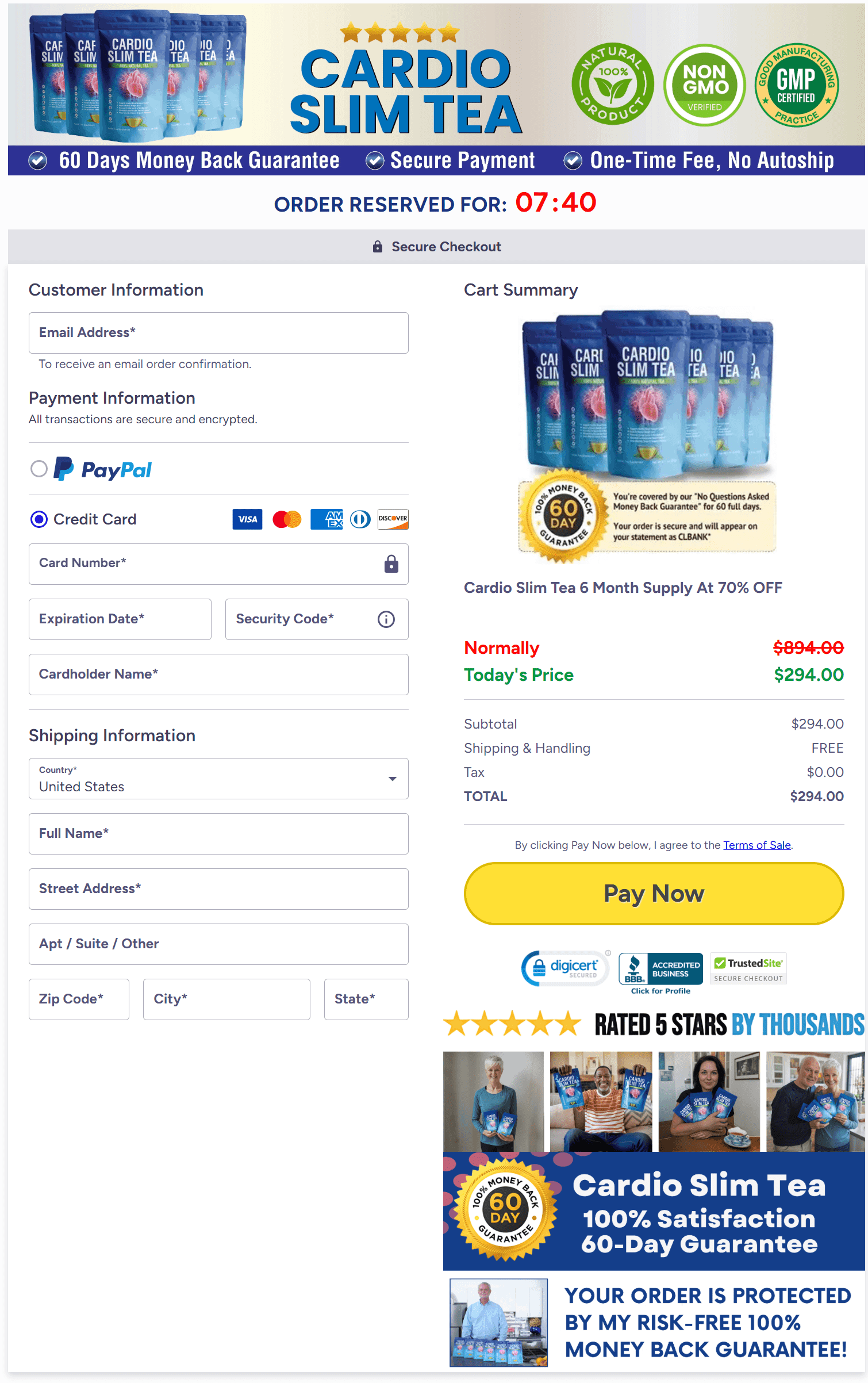 Cardio Slim Tea Order - Buy Now